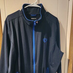 Sport-Tek Black Zip Jacket 4XL Blue Trim Athletic Jacket Plus Size Activewear